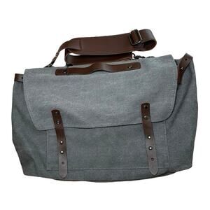 NWT Greg Norman The Refined Traveler Canvas Laptop/Messenger Bag Gray OS